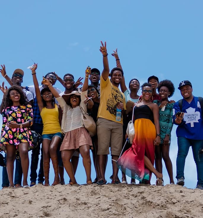 Friends on a beach